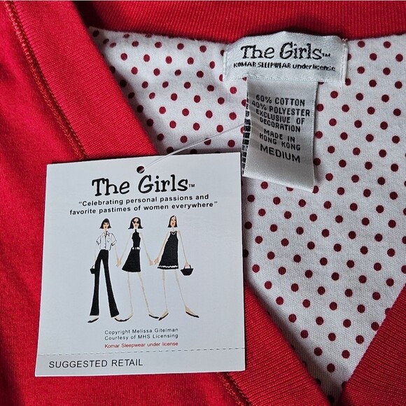 Vintage The Girls Christmas Red Embrodiered At Home Girl Long Sleeve Nightgown - Picture 5 of 9